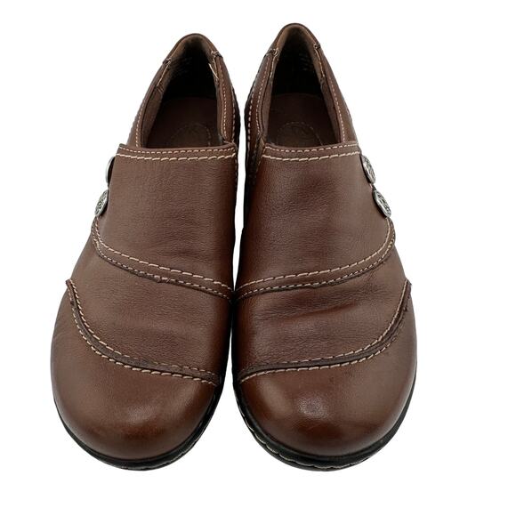 Clarks Ashland Alpine Bendable Cognac Brown Leather Comfort Loafer Size 5.5 - Picture 2 of 5